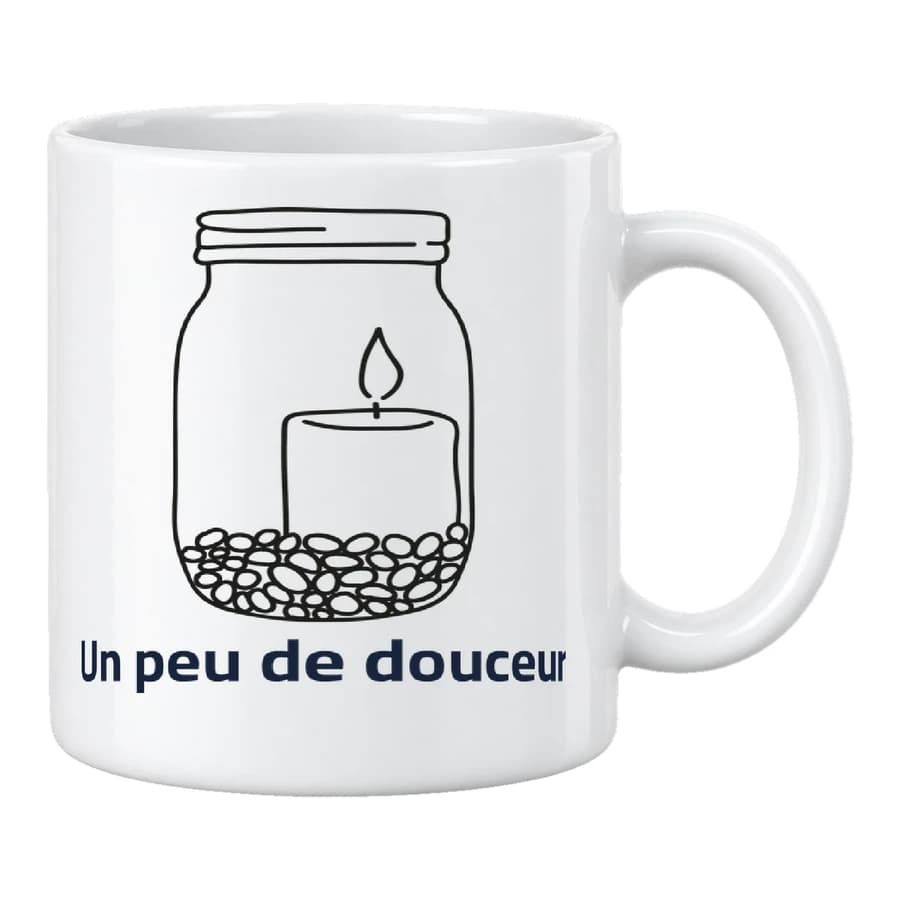 Mug — Lueur de bougie — الأمام — أبيض
